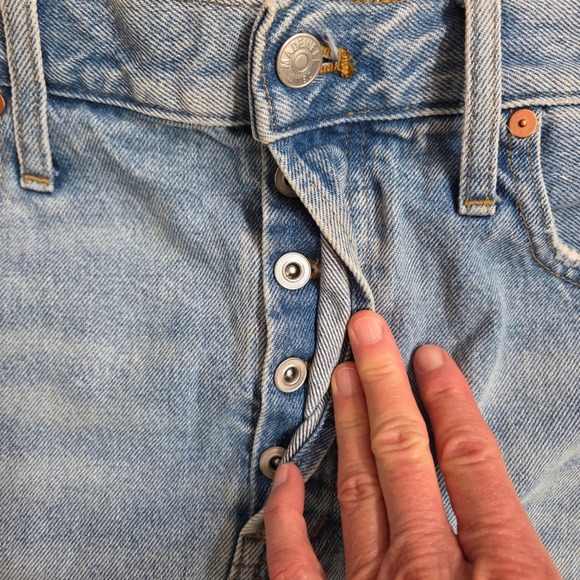 Madewell‎ Women's Denim Mini Skirt Size 31 Light Wash Button Front Fair Trade - Picture 4 of 6